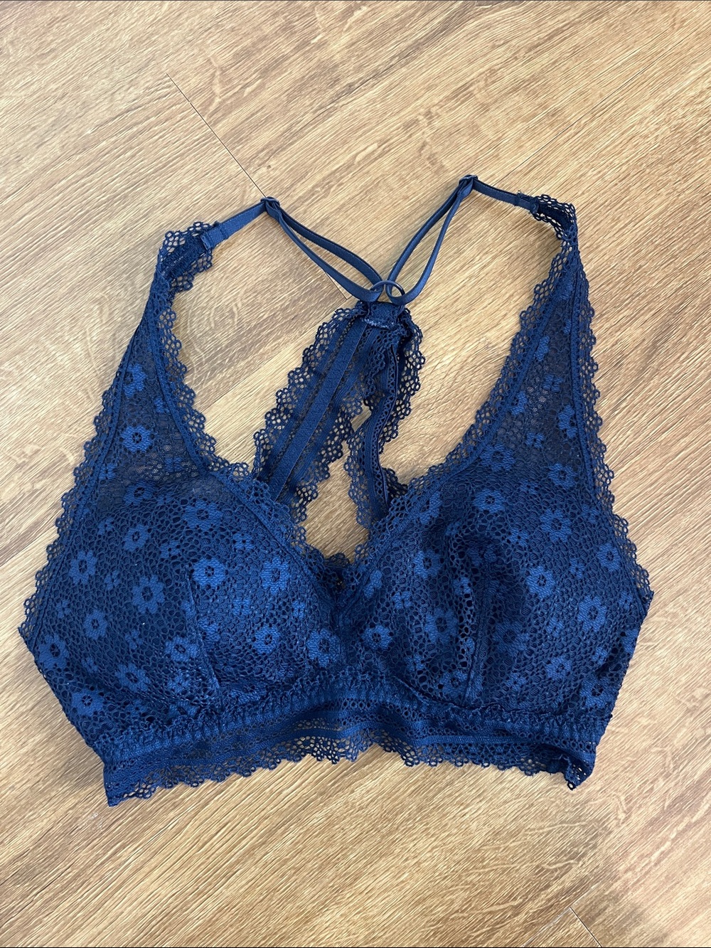 Victoria's Secret Navy Floral Lace Bralette